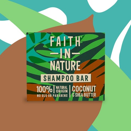 Barra de champú hidratante vegana Faith In Nature natural de coco y manteca de karité. - Imagen 3 de 8