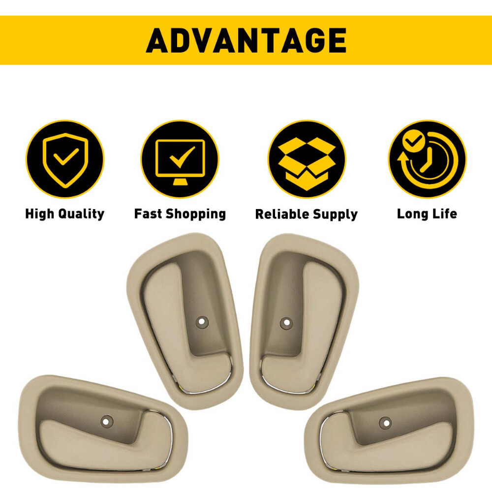 Inside Door Handle Beige 2 Left 2 Right For Toyota Corolla 98-02