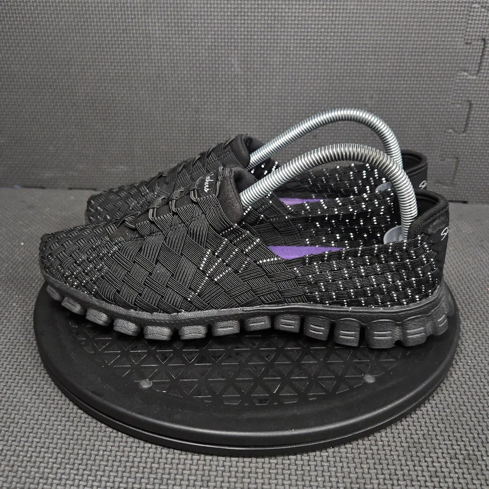 Skechers EZ Flex 2 Shoes Womens Sz 8.5 Black Purple Comfort Slip On Trainers - Image 3 of 4