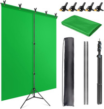 Green Screen Backdrop Kit with Stand, Green Screen Backdrop with Stand Kit,5X6.5