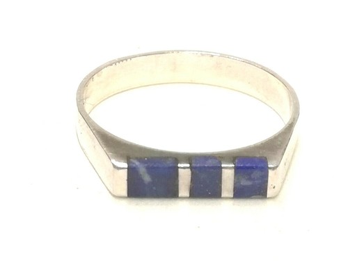 Bague en argent massif 925 en lapis-lazuli naturel taille US-8