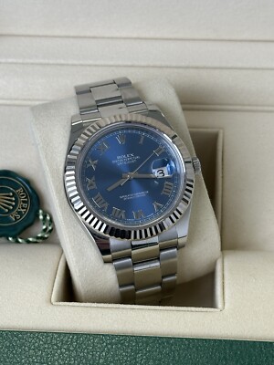Preowned Rolex Datejust II Blue Azzurro Roman Dial 116334 UK