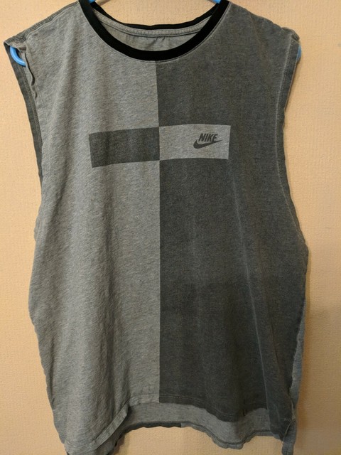 Nike Mens L Large Gray Muscle Shirt Grey the Nike Tee pre owned | eBay