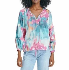 Love the Label Lucette Tie Dye Blouse Small Rosie Blue