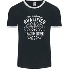 A Qualified Tractor Driver Looks Like Mens Ringer T-Shirt FotL