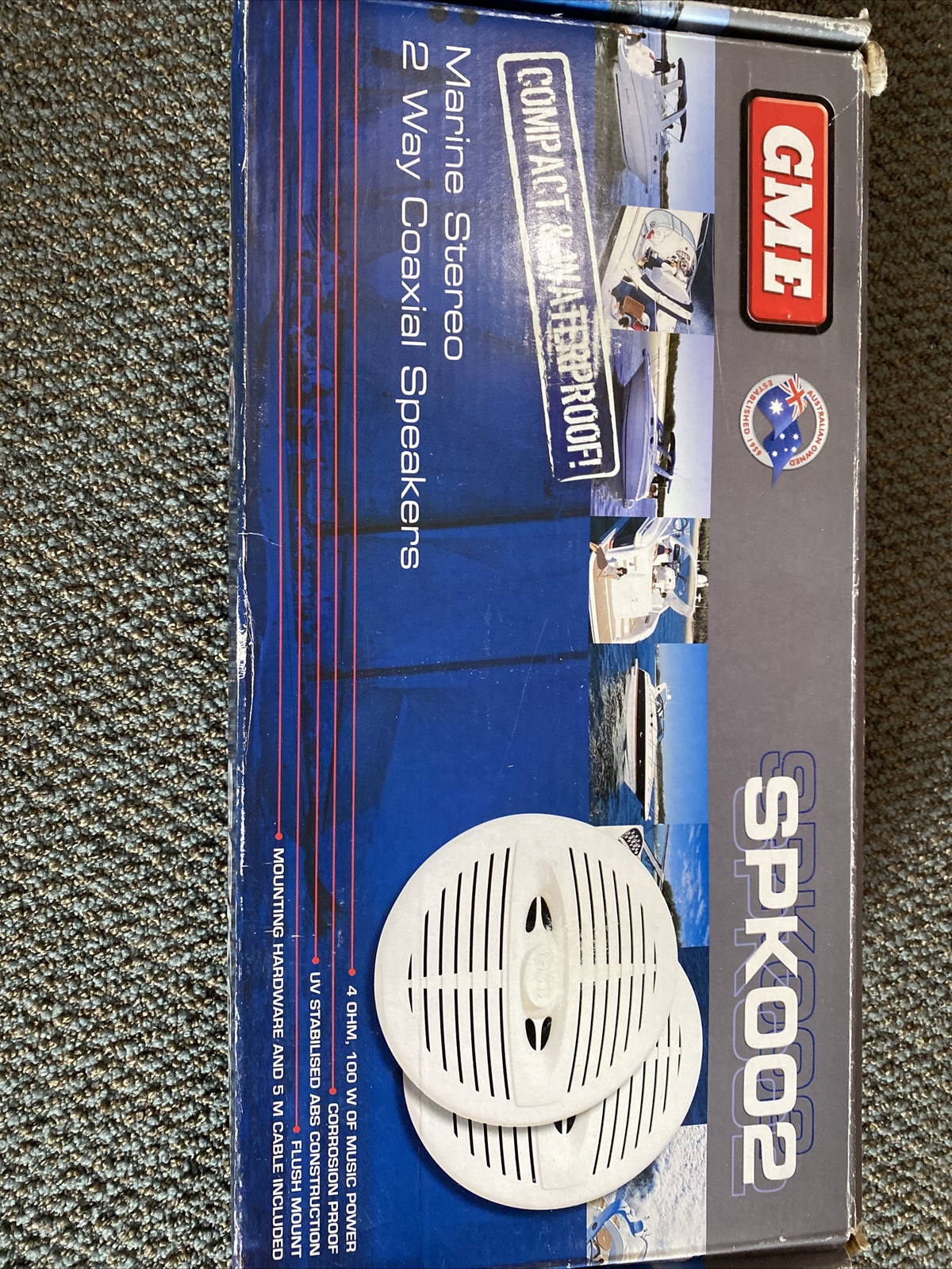 GME SPK002 White Waterproof Marine Stereo Speakers for Outdoor Use-image