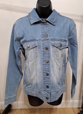 Womens Magellan Classic Fit Denim Blue Jean Jacket Flex Size Small Nwt