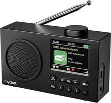 DAB Radio Portable, DAB plus Digital Radio with Bluetooth, USB Rechargeable FM R