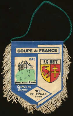 Petit Fanion 10x9 Cm - Le Mans UC 72 Vs FC Metz - 32e Coupe De France 1998