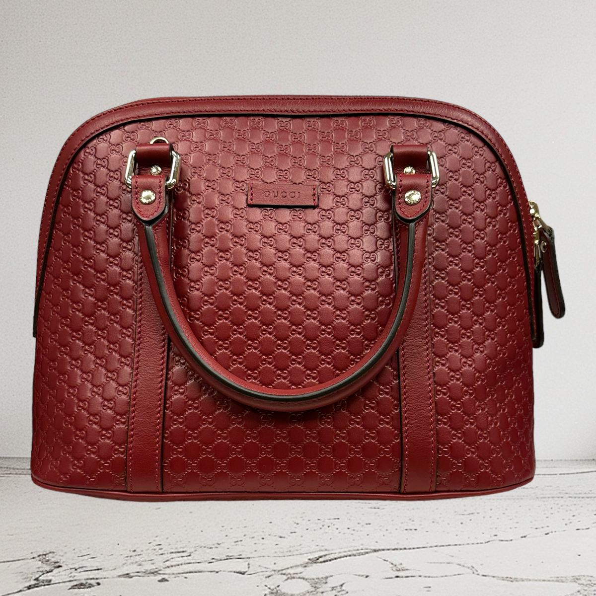 Gucci Convertible Dome Satchel Microguccissima Leather Handbag Purse Size  Medium