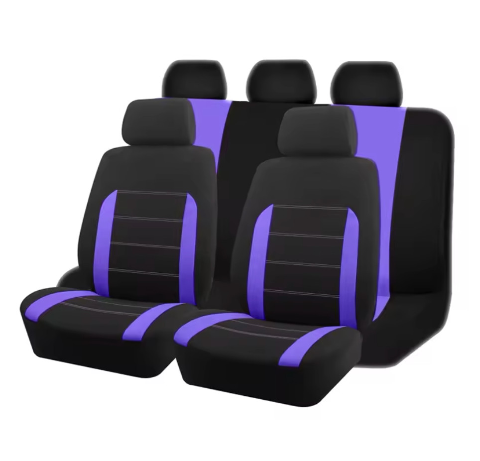 Housses de siège auto universel violet en tissu haute densité 5 places