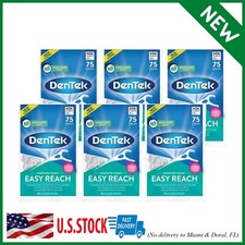 DenTek Complete Clean Easy Reach Floss Picks, Advanced Fluoride Coating, 6 pack