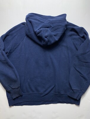 Vintage 1960s Hoodie S Navy Blue USA College Sweatshirt Rare