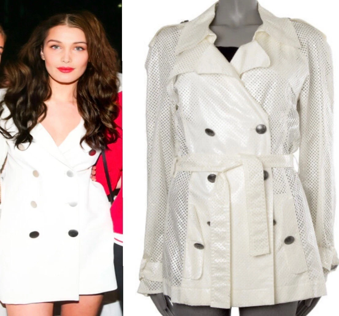 Giacca trench cappotto Chanel vintage 2008 bianco logo sportivo 34 36 4 6 top XS S M