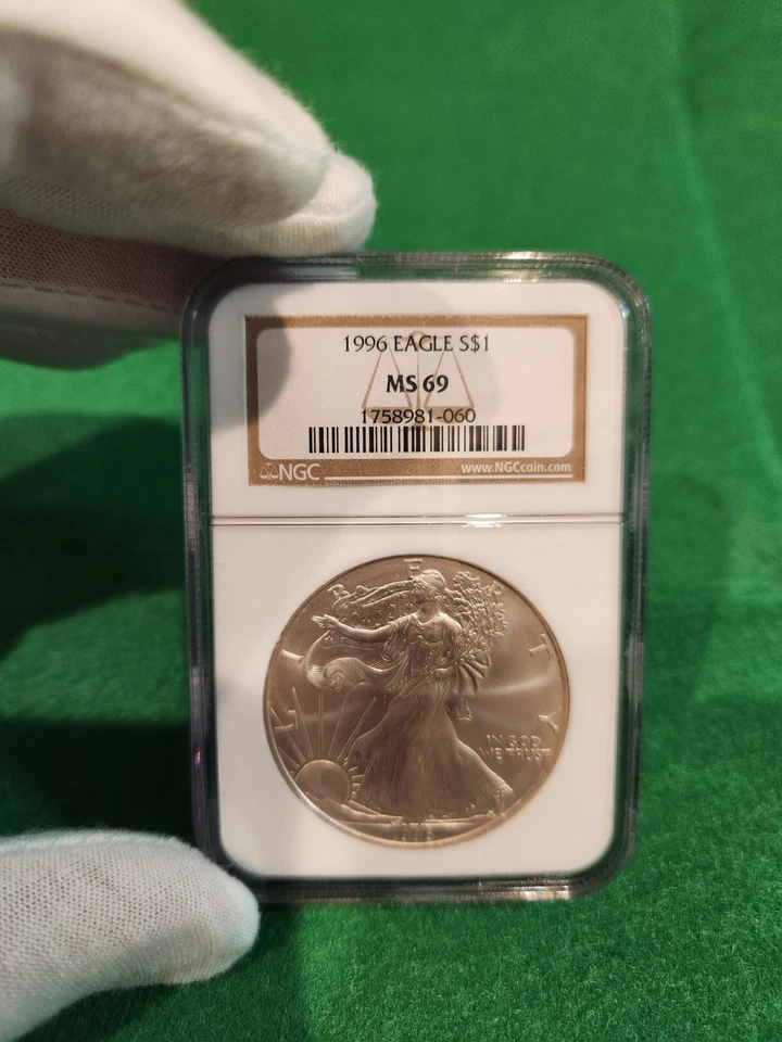 MS69 KEY DATE! 1996 American Silver Eagle SPOT FREE! LOW MINTAGE! Free SHIPPING! - Image 2 of 4
