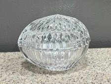 Vtg Nachtmann Bleikristall Crystal Egg Lidded Dish Trinket Box 2.5”Hx3”x2” EUC