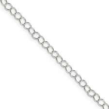 3.5mm, Sterling Silver Fancy Solid Cable Link Necklace