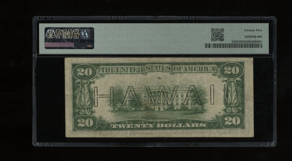 DBR 1934-A $20 FRN Hawaii Fr. 2305 PMG 25 Serial L88261900A - Image 2 of 2