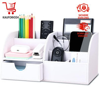 BüRo Schreibtisch Organizer Aus Pu Leder, Multifunktional, Stiftehalter