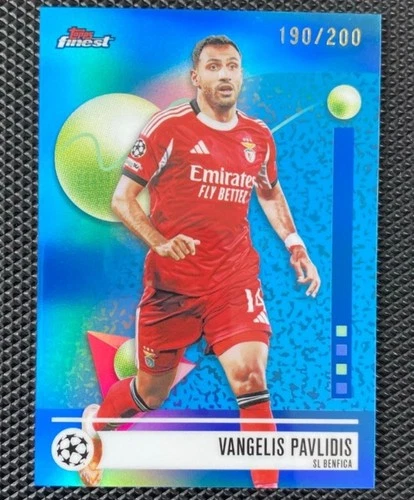 Vangelis Pavlidis 2025-26 Topps Finest UCC Common Blue Refractor /200 #190