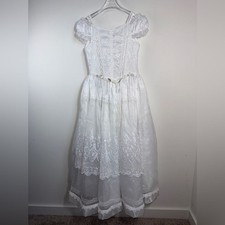 VINTAGE 80s flower girl DRESS size 10