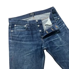 APC Jeans Mens 30x31 Mid Wash Selvedge Denim Button Fly Slim Distressed A.P.C.