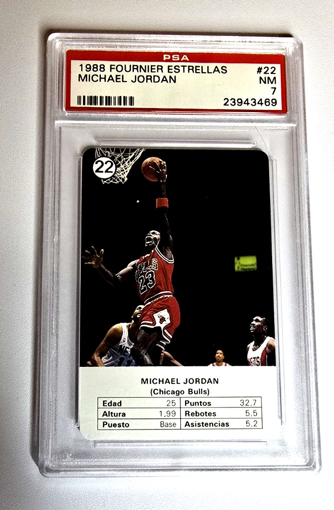 1988 Fournier Estrellas Michael Jordan #22 Graded NEAR MINT PSA 7 3rd year GOAT
