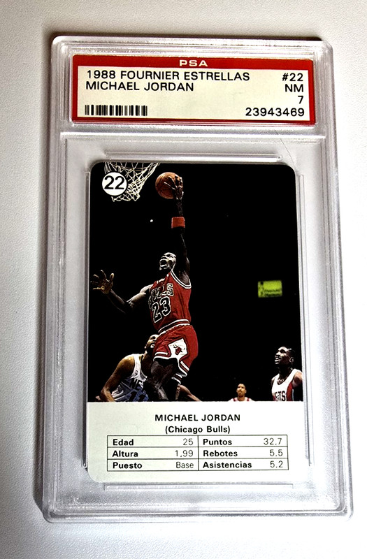1988 Fournier Estrellas Michael Jordan #22 Graded NEAR MINT PSA 7 3rd year GOAT