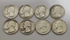LOT OF 8 RARE PRE-1965 90% SILVER QUARTERS RANGING FROM 1934-1964! AMAZING BUY!