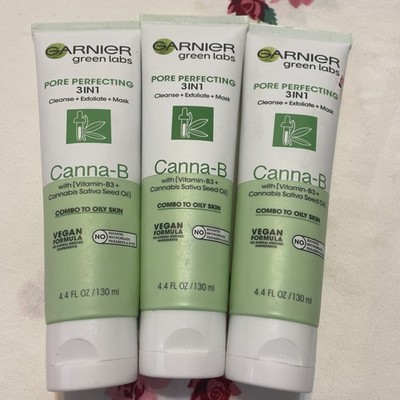 Garnier Green Labs CannaB Pore Perfecting 3In1 Cleanser Exfoliator Mask Retired