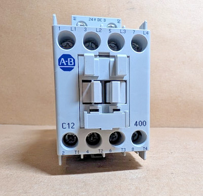 Allen-Bradley 100-C12DJ400 IEC Contactor, 3P + 1NO Aux, 12A, 24VDC Coil (New NB)