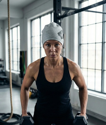 (38) Better Bodies Jersey Beanie Mütze Grau Melange Sport Fitness Gym Beanie Cap