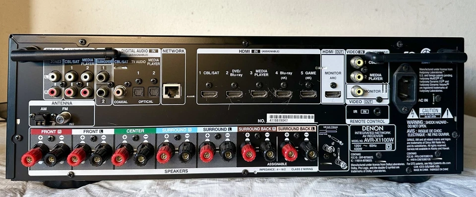 Denon AVR-X1100W Integrated Network AV Receiver - Image 3 of 4