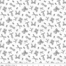 Barbie Vintage Bows White Fabric by the Yard or Fat Quarter  Riley Blake Design