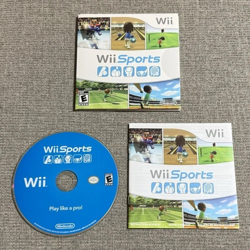 RARE Wii Sports (Nintendo Wii) Cardboard Sleeve CIB COMPLETE Tested & Working