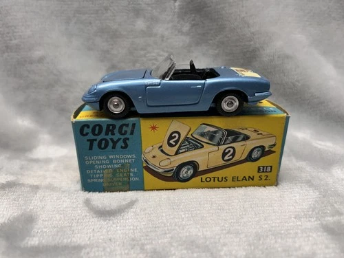 Corgi 318 Lotus Elan S2 In Original Box - Excellent Vintage Original 1960s