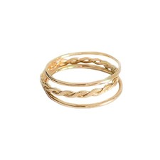 Braid Stack Fitted Toe Rings Gold Filled or Sterling Silver - Three Stackable...