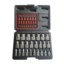 25pcs Bolt Extractor Set Multi-spline Ez Out Chrome Moly Steel Stripped