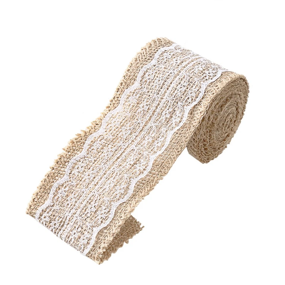 2 M*6CM Weihnachtshandwerk Sackleinenrollen Hessisches Band Juteband - Bild 3 von 4