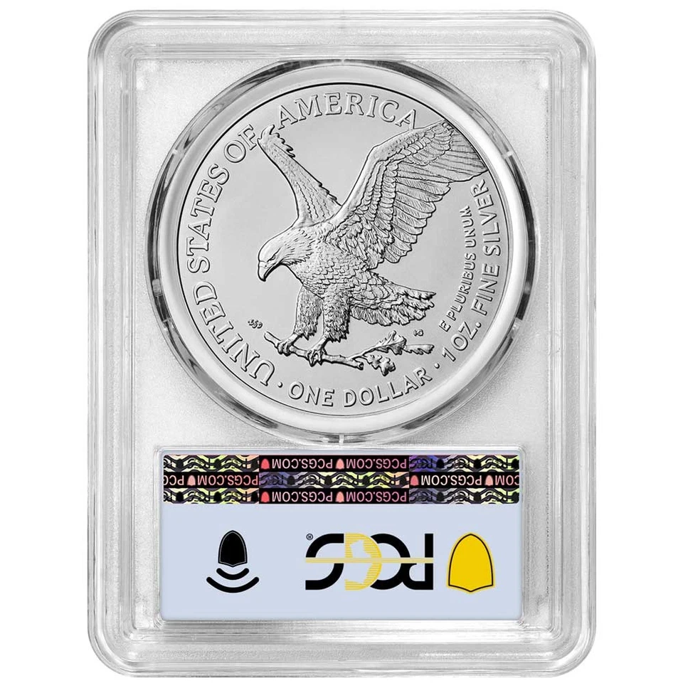2024 (P) $1 американский серебряный орел звезда Privy PCGS MS70 FDOI флаг этикетка - Изображение 2 из 3