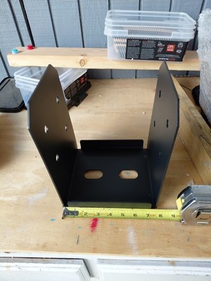 4-Pack Heavy Duty 8x8 Post Base Brackets - Black Powder Coated Steel
