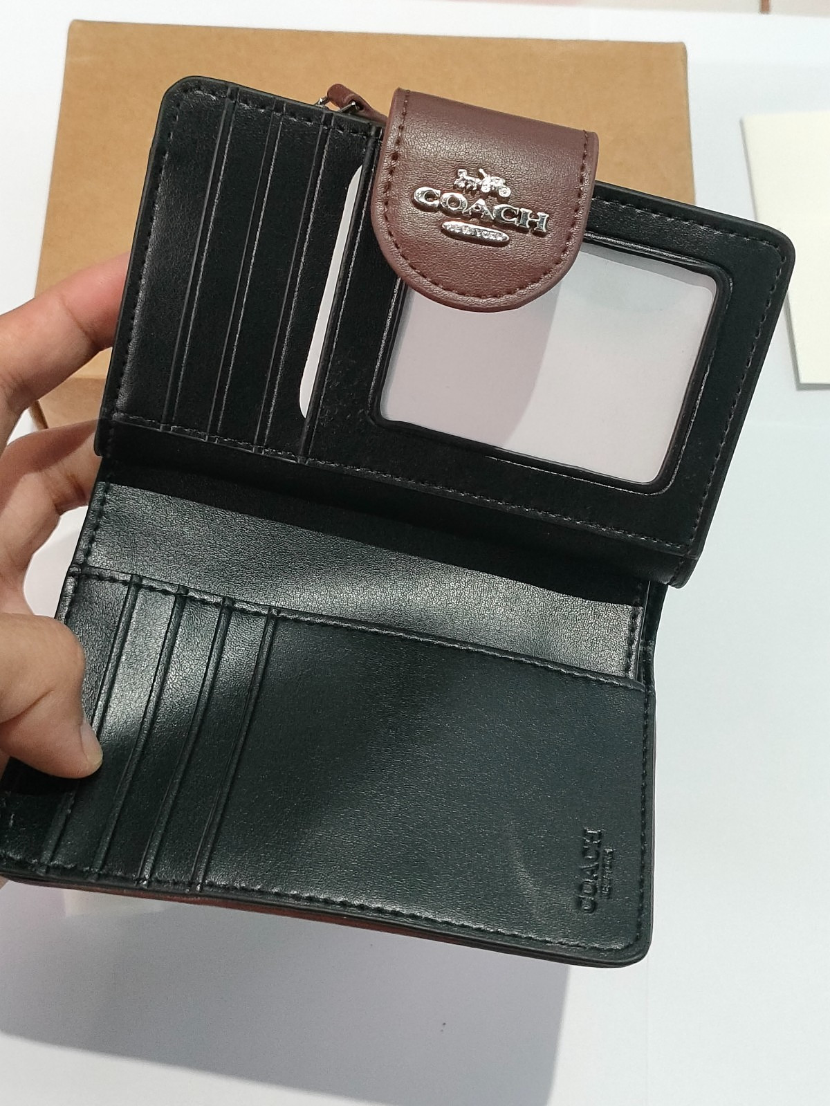 OFFER Coach Medium Corner Zip Wallet In Signature Jacquard (Signature Brown)