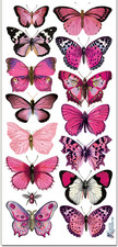 Violette Stickers Bright Pink Butterfly Stickers Scrapbook Craft Planner Supply