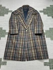 Lafayette 148 New York Overcoat Womens Medium Multicolor Plaid Single Breasted