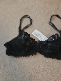 Brand New Lise Charmel Underwired Size Uk 34C Black Bra With Crystal  New 