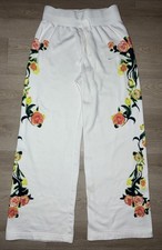 Women's Nike Sportswear Phoenix Fleece Pants White Floral Size Medium HF4692-133