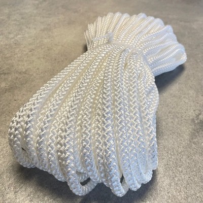 40m Liros Polyester Flechtleine Ø 10 mm Leine Schiffstau Bootsseil 2000 daN weiß