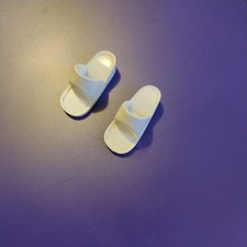 SINDY DOLL WHITE SLIDER SANDALS