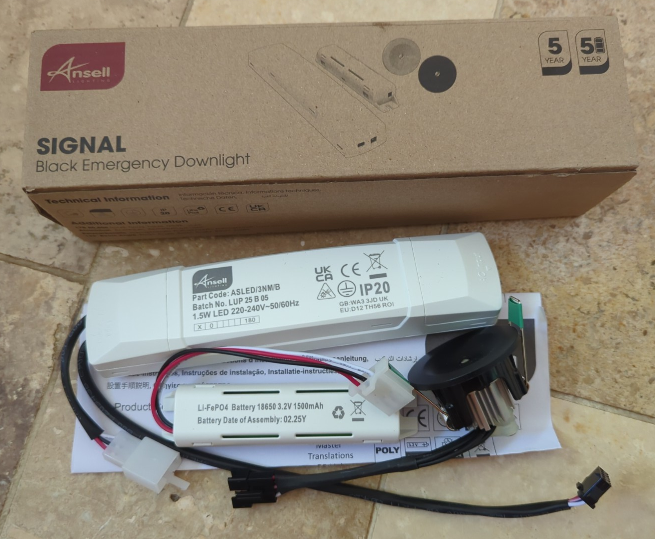 Ansell ASLED/3NM/B Signal 6500K LED 3NM Emergency Downlight Black - New