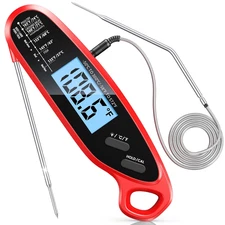 Instant Read Meat Thermometer Digital for Cooking & Grilling with Dual Probe, Bi